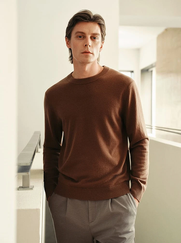 Sweaterwardrobe Men's 100% Wool Crewneck Sweater - Classic Old Money Style - Image 6