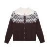 Vintage Fair Isle Cardigan | Women's Cozy Oversized Knit Sweater - Thumbnail Image 1