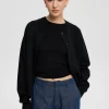 Wool-Blend Fitted Knit Two-Piece Set (Cardigan & Vest) - Thumbnail Image 2