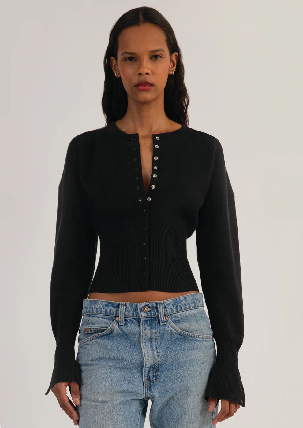 Women's Wool Blend Fitted Cardigan - Image 2