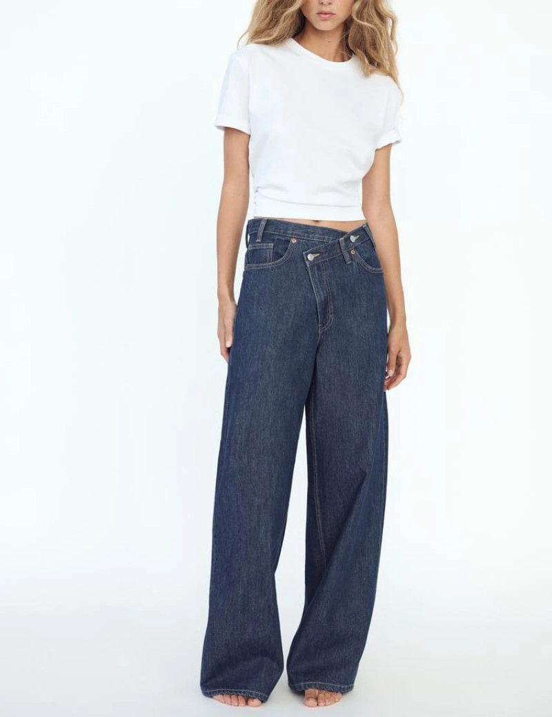 Women’s High Waisted Wide Leg Denim Pants | Loose Fit 100% Cotton Jeans - Image 4