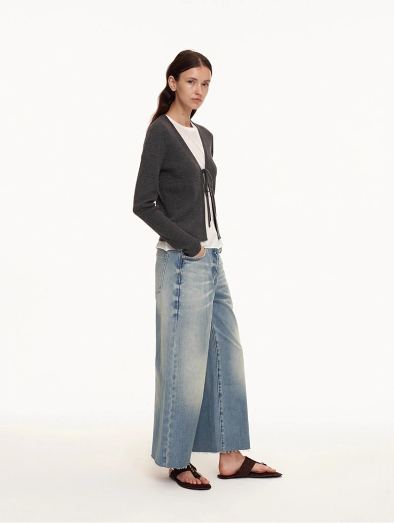 French-Style V-Neck Knit Cardigan for Women – Slim Fit Long-Sleeve Layering Top with Tie Waist - Image 6