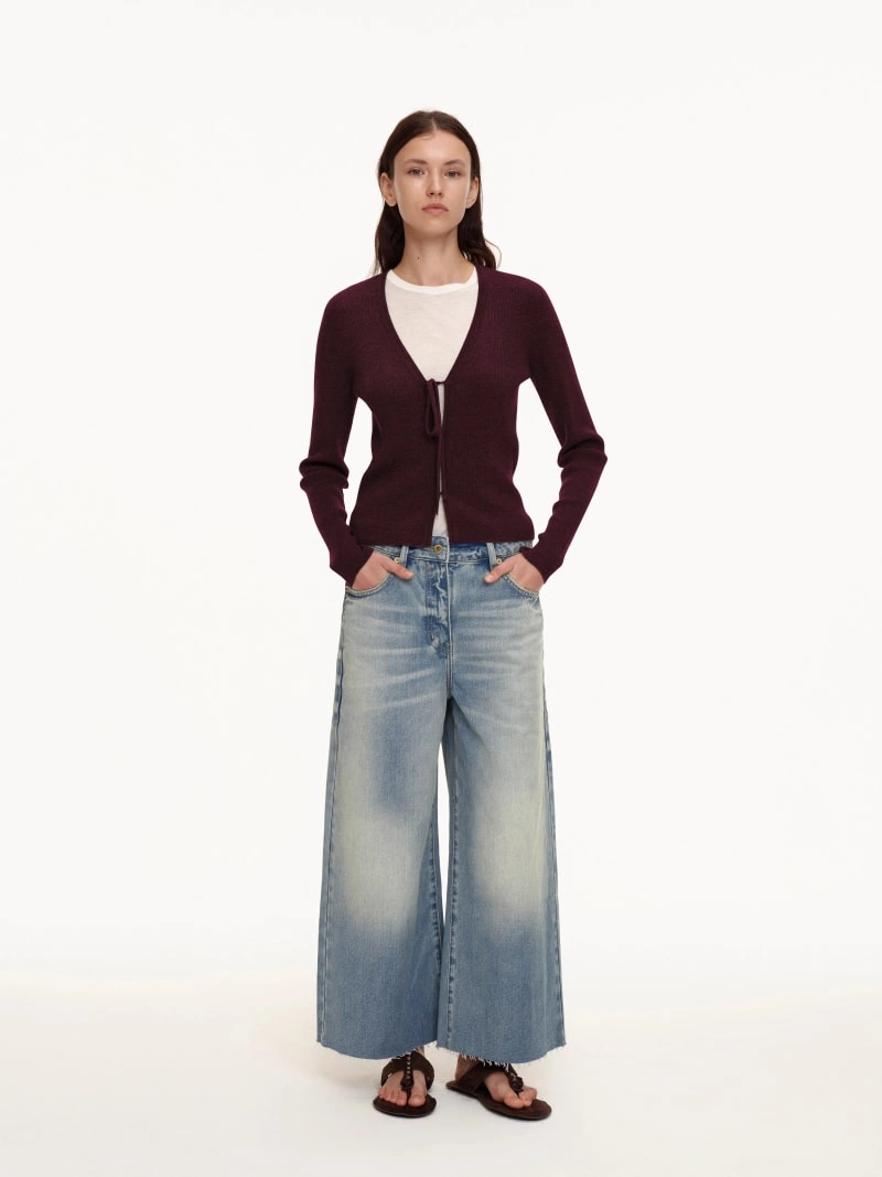 French-Style V-Neck Knit Cardigan for Women – Slim Fit Long-Sleeve Layering Top with Tie Waist - Image 8
