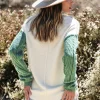 Color Block Cable Knit Sweater - Cozy Patchwork Pullover for Women - Thumbnail Image 8