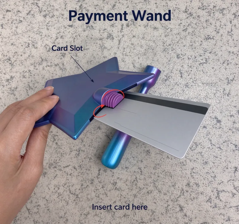 Retractable Iridescent Magic Wand Card Holder - Image 4
